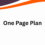 Your One Page Plan